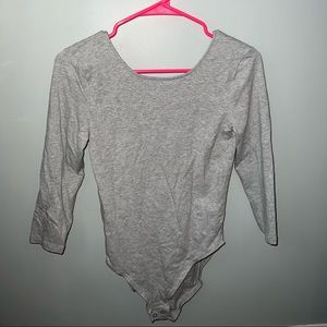Womens Grey crewneck bodysuit